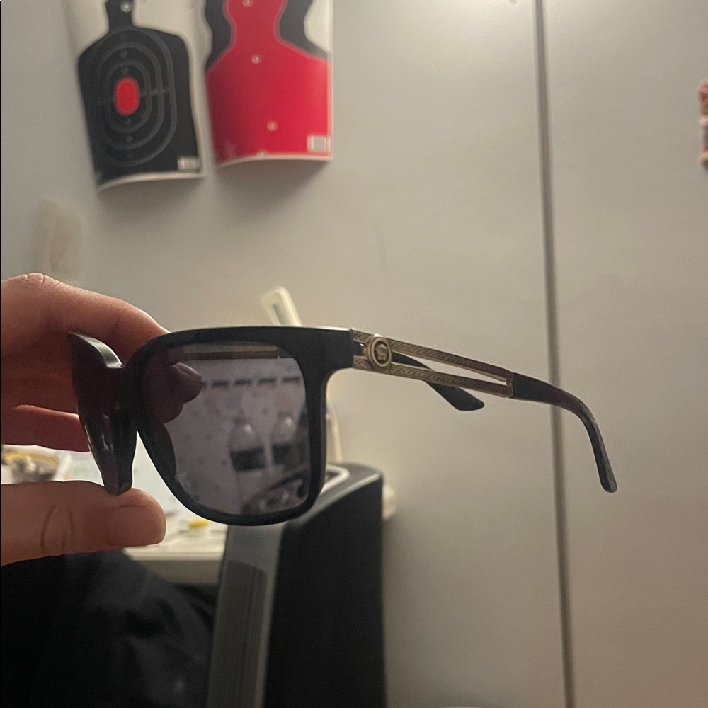 Versace Black and Gold Sunglasses